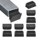 M METERXITY 10個入り チューブエンドキャップ 1.5 x 1" プラスチック製長方形ホールプラグ 椅子 脚/バースツール/フィットネス機器用 挿入物 椅子グラ イドフェンスプラグフロアプロテクター