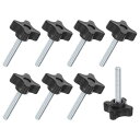 M METERXITY スタークランプノブ 8個パック M6x40mm 雄ネジ 手締めネジ 機械/電子機器/家具/傘ベース用 機械ハンドル交換用 [53 mm ...