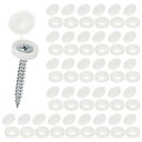M METERXITY 100パック プラスチック製ヒンジ付きねじカバーキャップ 4mm シャッタースクリューとキャップ 折りたたみスナップワッシャーカバー ワッシャーフリップ保護カバーM3 M4 M5スクリューヘッド【ウォームホワイト】