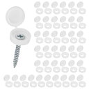 M METERXITY 200個入り プラスチック製ヒンジ付きねじカバーキャップ 6mm シャッタースクリューとキャップ 折りたたみスナップワッシャーカバー ワッシャーフリップ保護カバーM3 M4 M5スクリューヘッド【ホワイト】