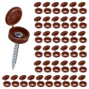 M METERXITY 200個入り プラスチック製ヒンジ付きねじカバーキャップ 4mm シャッタースクリューとキャップ 折りたたみスナップワッシャーカバー ワッシャーフリップ保護カバーM3 M4 M5ねじヘッド用【ダーク茶色】