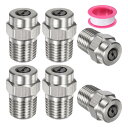 M METERXITY 表面洗浄チップ 6個パック - 40度 1/4" NPT オス 高圧洗浄機ノズル クリーナーノズル交換用 ステンレススチール シーリングテープ付き ウォーターガンに適用 (1.382mmオリフィス)
