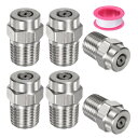 M METERXITY 表面洗浄チップ 6個パック - 40度 1/4" NPT オス 高圧洗浄機ノズル クリーナーノズル交換用 ステンレススチール シーリングテープ付き ウォーターガンに適用 (1.449mmオリフィス)