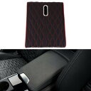 Hihaha 車用 センターコンソールカバー 車用 アームレストカバー ティッシュボックス付き 14.17"x11.02"x2.56" ブラックレザー メモリーフォーム