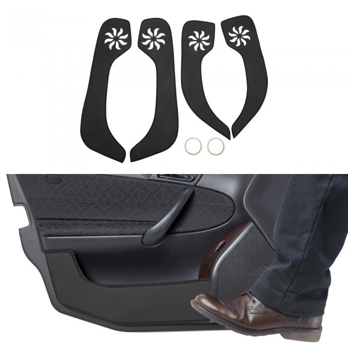 TUCKBOLD ビュイックに対応エクセル2008-2013用のレザーカードアアンチキックパッドステッカー ドアサイドエッジガードプロテクター インテリアアクセサリー ブラック 1セット