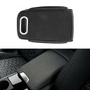 Motoforti 車用センターコンソールカバー センターコンソールクッション ティッシュボックスと収納バッグ付き 12.99"x6.69"x3.15" ブラック ナッパレザー