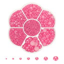 PATIKIL 手芸用フラットバックパールビーズ5645個、7サイズのハーフラウンドレジンビーズフラットバックパール装飾、DIYネイルアート、携帯電話の装飾、靴の装飾、ローズレッド