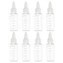 PATIKIL 30 ml/1 OZ プラスチック製絞るボトル(白いねじキャップ付き) 8 個入りグラデーションラウンドディスペンシングボトル 液体 クラフト オイル 調味料用空ボトル