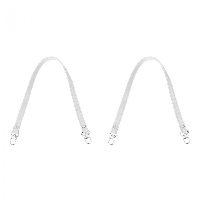 PATIKIL レザーパースハンドルストラップ 2個 26" レザーパースストラップ交換用 DIY 女性クラッチバッグ ハンドバッグ トップハンドルストラップ 修理アクセサリー ホワイト