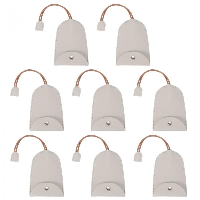 PATIKIL カーキーケース 8個のPUレザーキーポーチ キーフォブホルダー カーキーチェーンバッグスリーブ カーオフィスキー用のバックル グレー