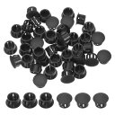 PATIKIL 13 mm/1/2インチ プラスチックホールプラグ、50個パック フラッシュタイプ ラウンドプラグ スナップインホールパネルチューブ キッチンキャビネット家具 フェンスポスト パイプインサートエンドキャップ、黒