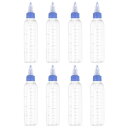 PATIKIL 110 ml/4 OZ プラスチック製絞るボトル 青いツイ ストキャップ付き 8 個入りグラデーション付きラウンドディスペンシングボトル 液体 クラフト オイル 調味料用空ボトル