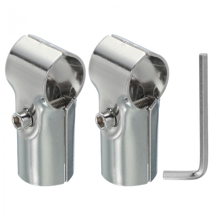 PATIKIL 1インチ 2 ウェイ パイプクランプコネクター、2個 ステンレス鋼 チェーンリンクフェンスクランプ コートラッ ク ストアシェルフ ブ ラケット...