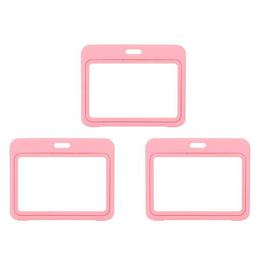 PATIKIL 3パック クリア バッジホルダー、プラスチック ID バッジホルダー ダブルサイド ウィンドウ 横型 ID プロテクター クリップ クレジットカード 近接キーカード ピンク PATIKIL 3パック クリア バッジホルダー、プラスチック ID バッジホルダー ダブルサイド ウィンドウ 横型 ID プロテクター クリップ クレジットカード 近接キーカード ピンク