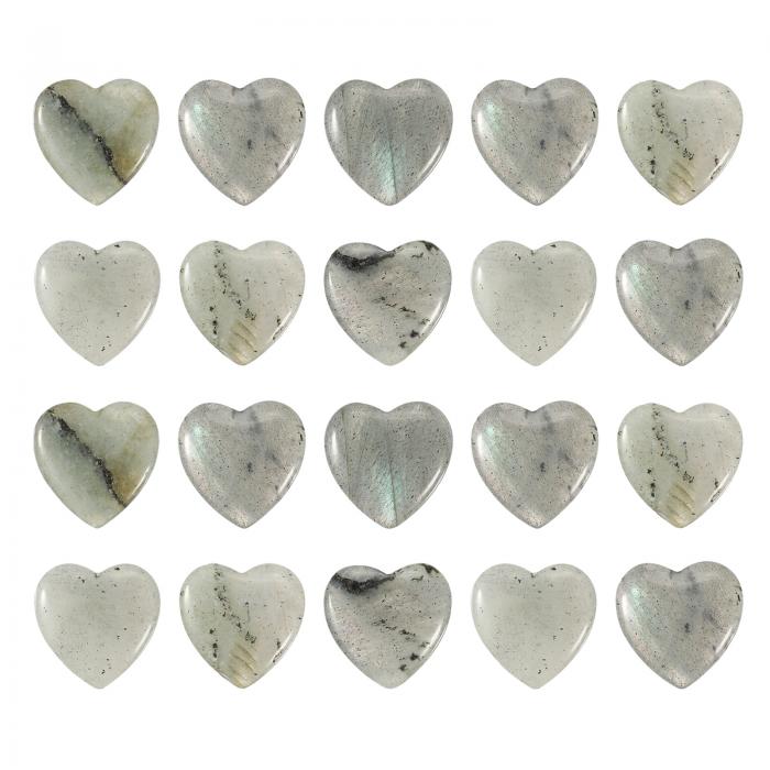 PATIKIL ハート水晶ストーン 20個の天然水晶磨かれたラブ宝石ローズクォーツポケットバルクセットバラ..