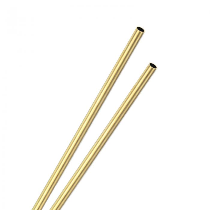 M METERXITY 2パック 300mm 真鍮丸管 外径6.5mm 壁厚0.2mm H65 真鍮シームレスチューブ 建設/機械加工/..