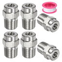 M METERXITY 表面洗浄チップ 6個パック - 15度 1/4" NPT オス 高圧洗浄機ノズル クリーナーノズル交換用 ステンレススチール シーリングテープ付き ウォーターガンに適用 (1.514mmオリフィス)