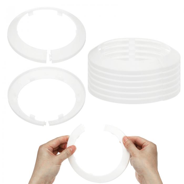 PATIKIL 103.0mm 配管カバープレート 9 個 壁プリットフランジパイプカバーデコレーションエスカッションプレートカラーフランジウォーターパイプカバーデコレーション PP プラスチック壁パイプチューブホール用 ホワイト