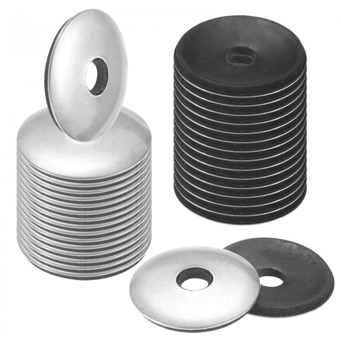 M METERXITY 100個入りEPDMボンデッドシーリングラバーワッシャー 304ステンレススチール1/4" x 1"ODネ..