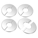 M METERXITY 4個入りウォール スプリットフランジ 0.9"/22mm ODパイプ用304ステンレススチールエスカッションプレートラウンドセルフアドヘーシブプラムビングカバープレート 水管/蛇口用