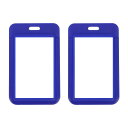 PATIKIL 2パックのスライディングクリアバッジホルダー、プラスチックIDバッジホルダー、両面ウィンドウ付きの縦型IDプロテクター、クレジットカード、近接キーカード用、ブルー