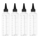 PATIKIL 230 ml/8オンスプラスチック製絞るボトル 黒いトップキャップ付き 4 個グラデーション付きラウンドディスペンシングボトル 液体 クラフト オイル 調味料用空ボトル