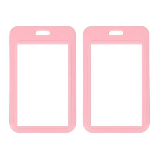PATIKIL 2パックのスライディングクリアバッジホルダー、プラスチックIDバッジホルダー、両面ウィンドウ付きの縦型IDプロテクター、クレジットカード、近接キーカード用、ピンク PATIKIL 2パックのスライディングクリアバッジホルダー、プラスチックIDバッジホルダー、両面ウィンドウ付きの縦型IDプロテクター、クレジットカード、近接キーカード用、ピンク