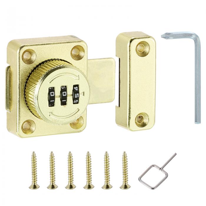 PATIKIL キャビネットパスワードラッチ 亜鉛合金キーレス コンビネーションロック3桁パスワードキャビ..