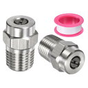 M METERXITY 表面洗浄チップ 2個パック - 15度 1/4" NPT オス 高圧洗浄機ノズル クリーナーノズル交換用 ステンレススチール シーリングテープ付き ウォーターガンに適用 (1.236mmオリフィス)