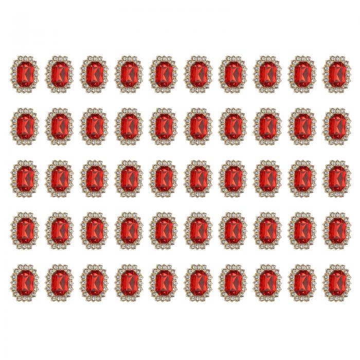 PATIKIL 50個のラインストーン装飾品、ハンドクラフト水晶ラインストーンボタン装飾ゴー ルドベースジェムスレッドラインストーン、クラフト衣類宝石作り