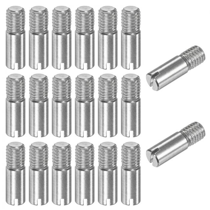 M METERXITY 20個入り M8 x 25mm スロット付き円筒ピンダウエル 304ステンレス鋼外部スレッド位置決め..