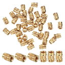 PATIKIL インサートナット M5x9.52 mm 埋め込みナット ネジ変換アダプター 家具 木工 DIY ジョイント 接合 補修用 真鍮製 40個(3)