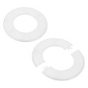 M METERXITY 2パック 壁用スプリットフランジ 3"/76mm ODパイプ用A B S エスカッションプレートラウンド自己粘着配管カバープレート(白)