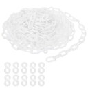 PATIKIL 白いプラスチックチェーン 39フィート6mm 安全バリアチェーン クラウドコントロール 列線 駐車場 フェンス ゲート コンサート 建設現場 装飾用
