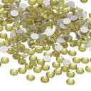 PATIKIL 1600個 SS16丸フラットバック水晶 3.8-4.0- mm ガラス ラインストーン 宝石 ダイヤモンド DIYクラフト 衣類 靴 ネイルアート デコレーション用 ライトイエロー
