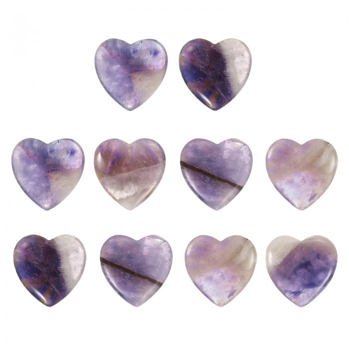 PATIKIL ハート水晶ストーン 10個の天然水晶磨かれたラブ宝石ローズクォーツポケットバルクセットバラ..