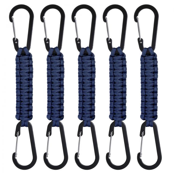 M METERXITY 5パック クリップ付きブレードパラコードキーチェーン 7.9" パラコードランヤードクリップ..