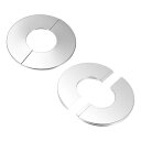 M METERXITY 2パック 壁用スプリットフランジ 2.4"/60mm ODパイプ用304ステンレススチールエスカッションプレートラウンドセルフアドヒーシブプラムビングカバープレート 水管/蛇口用