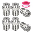 M METERXITY 6個パック 表面洗浄チップ - 0度 1/4" NPT オス 高圧洗浄機ノズル クリーナーノズル交換用 ステンレススチール シーリングテープ付き ウォーターガンに適用 (1.449mmオリフィス)