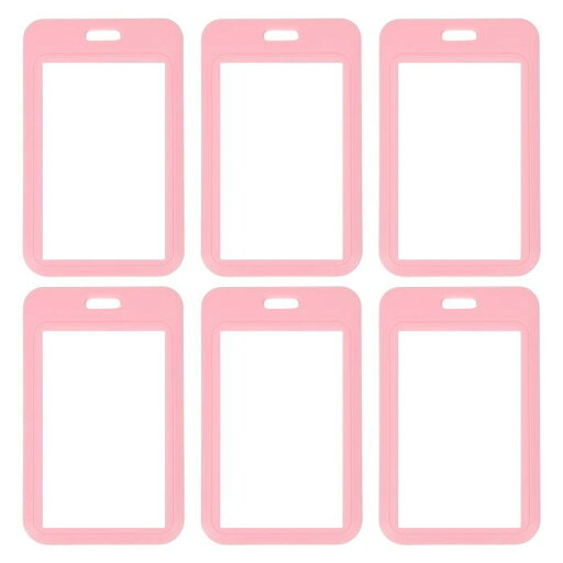 PATIKIL 6パックのスライディングクリアバッジホルダー、プラスチックIDバッジホルダー、両面ウィンドウ付きの縦型IDプロテクター、クレジットカード、近接キーカード用、ピンク PATIKIL 6パックのスライディングクリアバッジホルダー、プラスチックIDバッジホルダー、両面ウィンドウ付きの縦型IDプロテクター、クレジットカード、近接キーカード用、ピンク