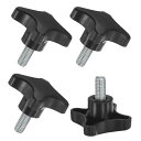M METERXITY スタークランプノブ 4個パック M10x20mm 雄ねじ手締めネジ 機械/電子機器/家具/傘ベース用 機械ハンドル交換用 [50mm 黒...