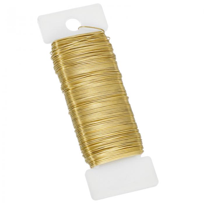 PATIKIL 24ゲージフローラルフレキシブルパドルワイヤー 38ヤード（115フィート）花屋用リースワイヤー クラフトフラワーアレンジメント用 ダーク金(3)