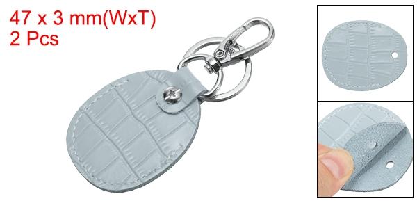 PATIKIL 2個のレザーキーフォブキーカバーRFIDキーフォブプロテクター1.85"x0.12"ライトブルー