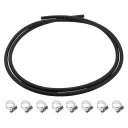 Partuto 3/16" 燃料ラインキット 6.5ft バキュームホース 自動車用燃料ホース 8個のクランプ付き 1セット