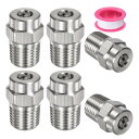 M METERXITY 表面洗浄チップ 6個パック - 25度 1/4" NPT オス 高圧洗浄機ノズル クリーナーノズル交換用 ステンレススチール シーリングテープ付き ウォーターガンに適用 (1.449mmオリフィス)