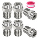 M METERXITY 表面洗浄チップ 6個パック - 40度 1/4" NPT オス 高圧洗浄機ノズル クリーナーノズル交換用 ステンレススチール シーリングテープ付き ウォーターガンに適用 (1.514mmオリフィス)