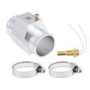 ACROPIX 12V/24V ユニバーサル ウォーターテンプセンサーキット 1/8"NPT 1.26" シルバートーン アダプター 210'F オン - 195'F オフ 自動車用ラジエーター&エンジン冷却