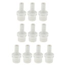Hihaha プラスチックホースバーブフィッティング0.4" 1/2"G メススレッド ストレートパイプコネクタ ホワイト 10個