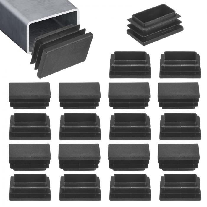 M METERXITY 20個入り チューブエンドキャップ 1.5 x 1" プラスチック製長方形ホールプラグ 椅子 脚/バ..