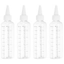 PATIKIL 230 ml/8オンスプラスチック製絞るボトル 白いトップキャップ付き 4 個入りグラデーション付きラウンドディスペンシングボトル 液体 クラフト オイル 調味料用空ボトルです。